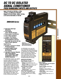 Thumbnail of document Data Sheet - DMD4380-DC DIN Rail Conditioners Convert mA or V inputs to mA or Voltage